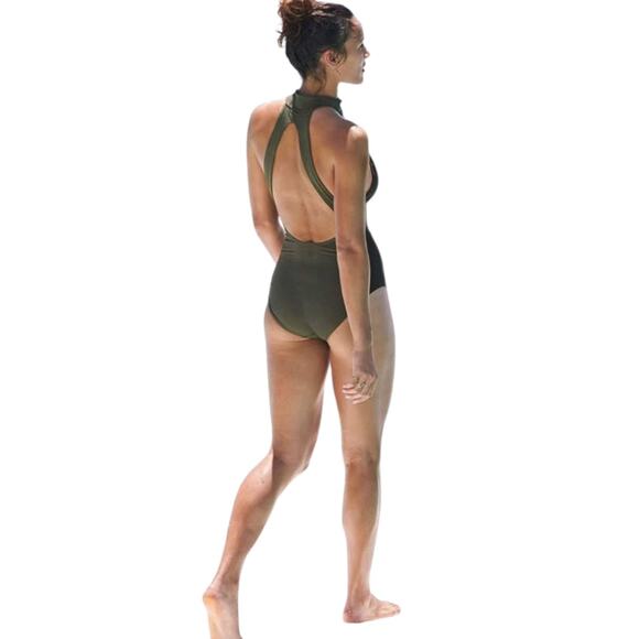 Athleta Bonaire Zip Front One-Piece Swimsuit Size Large - Picture 10 of 10